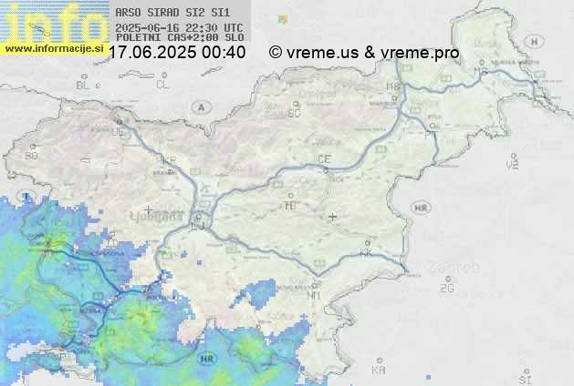 Radarska karta padavin