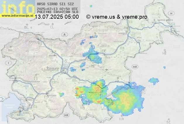Radarska karta padavin