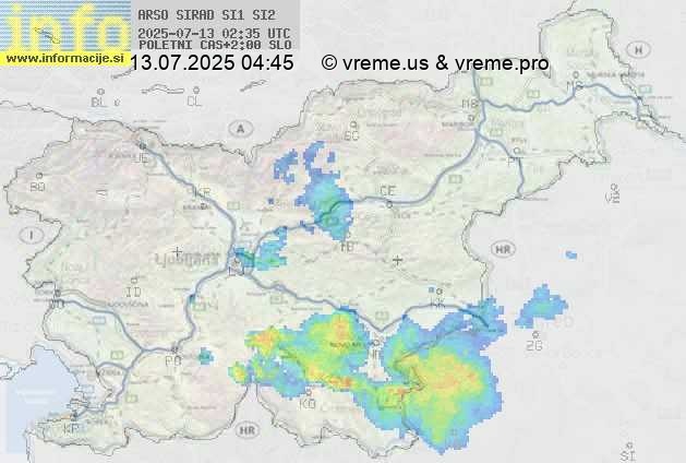 Radarska karta padavin