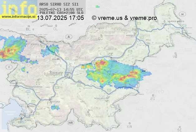 Radarska karta padavin