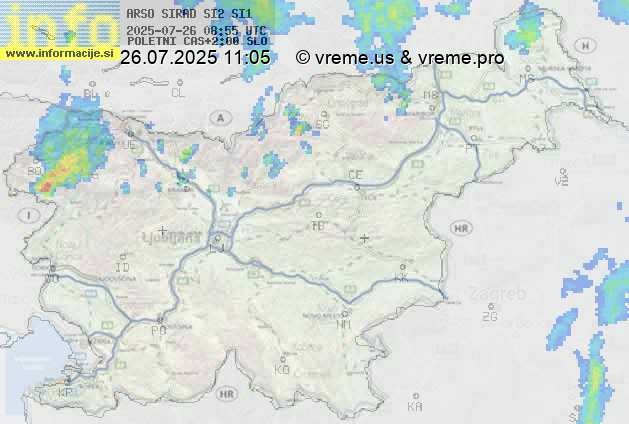 Radarska karta padavin