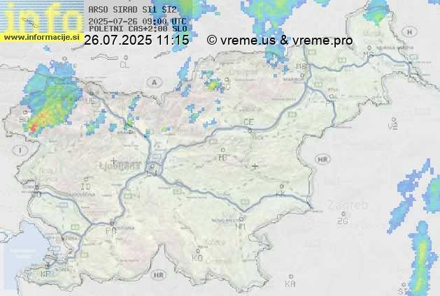 Radarska karta padavin