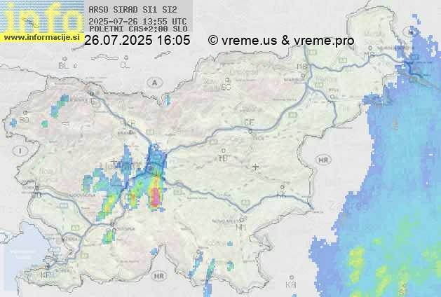 Radarska karta padavin