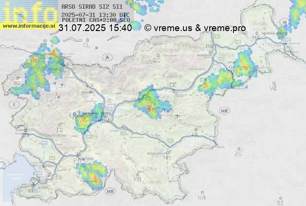 Radarska karta padavin