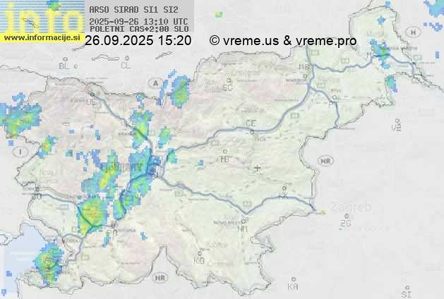 Radarska karta padavin