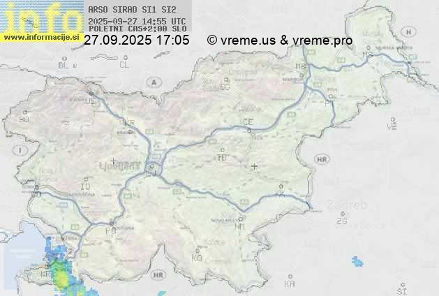 Radarska karta padavin