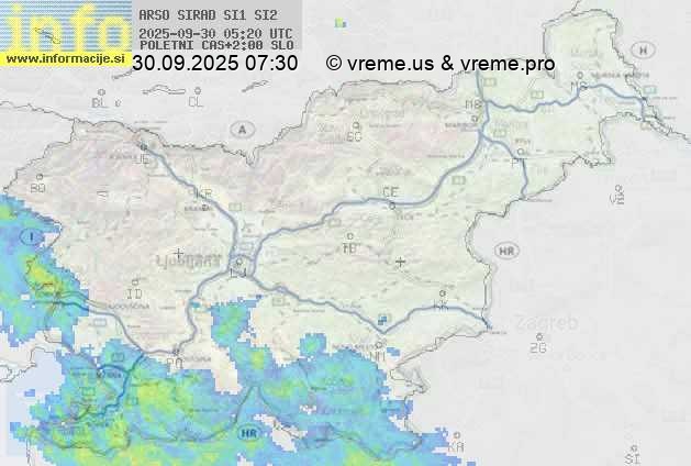 Radarska karta padavin