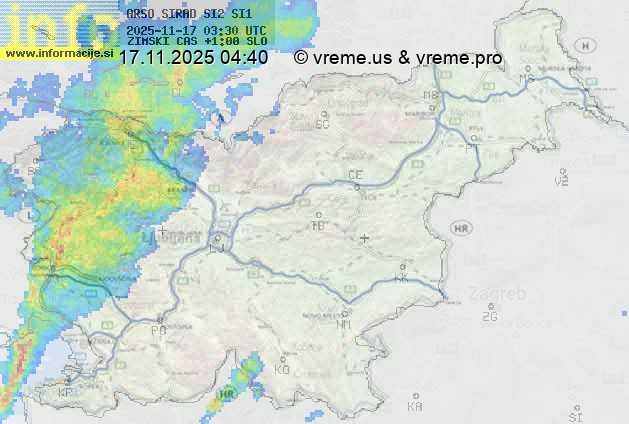 Radarska karta padavin