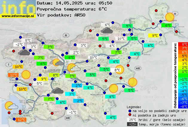 Trenutno vreme po Sloveniji