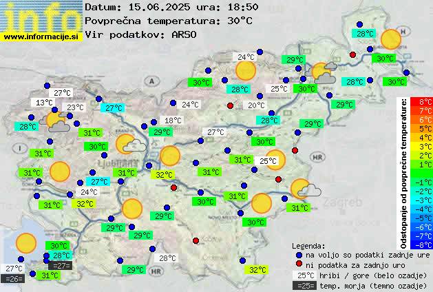 Trenutno vreme po Sloveniji