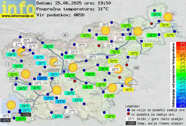Trenutno vreme po Sloveniji
