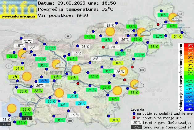 Trenutno vreme po Sloveniji