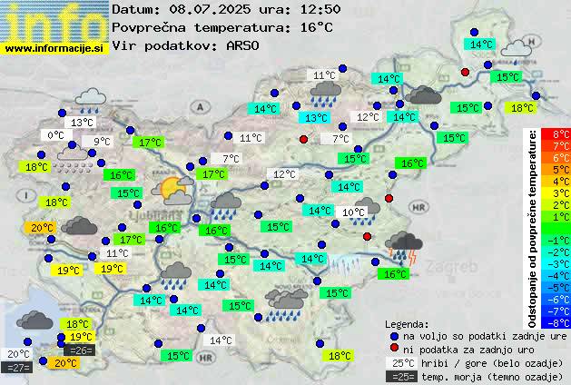 Trenutno vreme po Sloveniji