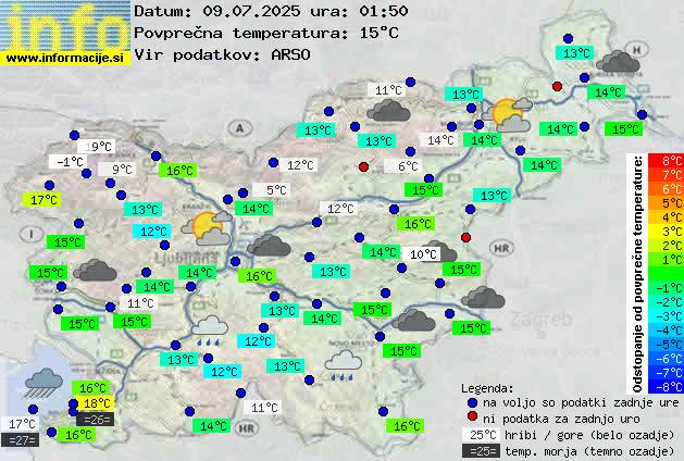 Trenutno vreme po Sloveniji