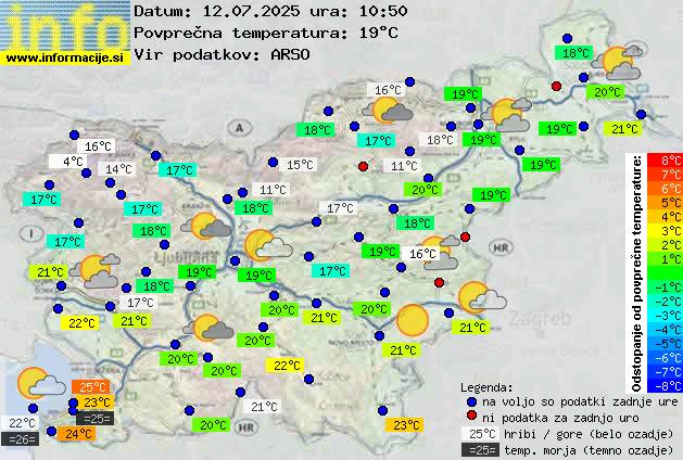Trenutno vreme po Sloveniji