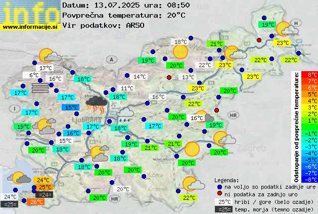 Trenutno vreme po Sloveniji