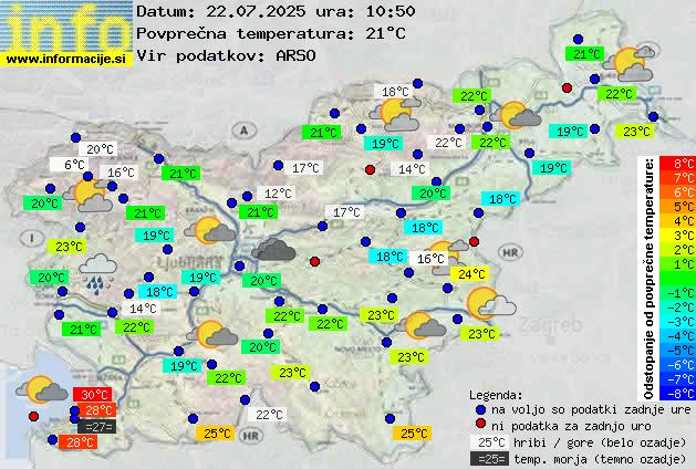 Trenutno vreme po Sloveniji