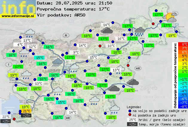 Trenutno vreme po Sloveniji