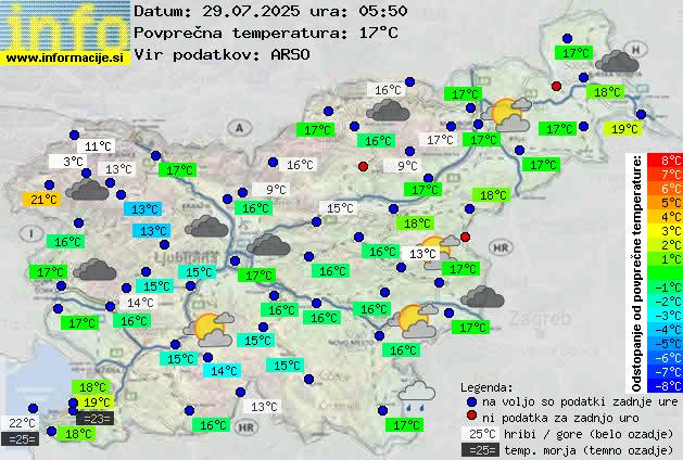 Trenutno vreme po Sloveniji