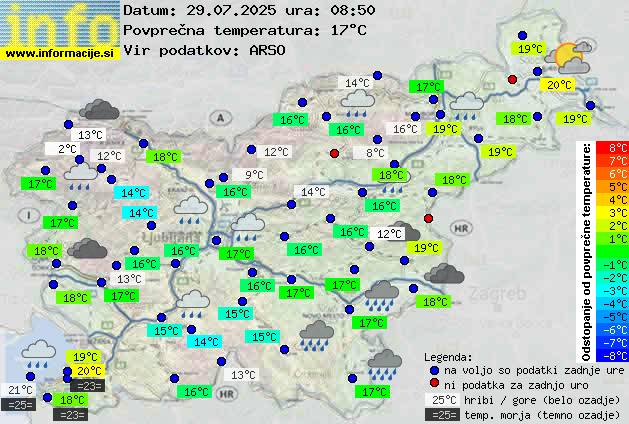 Trenutno vreme po Sloveniji
