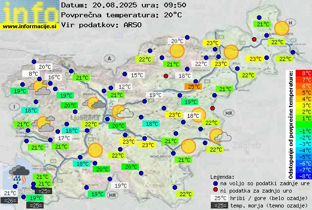 Trenutno vreme po Sloveniji