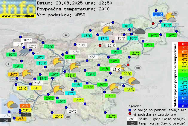 Trenutno vreme po Sloveniji