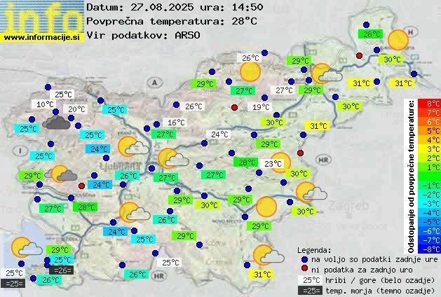 Trenutno vreme po Sloveniji