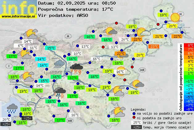 Trenutno vreme po Sloveniji