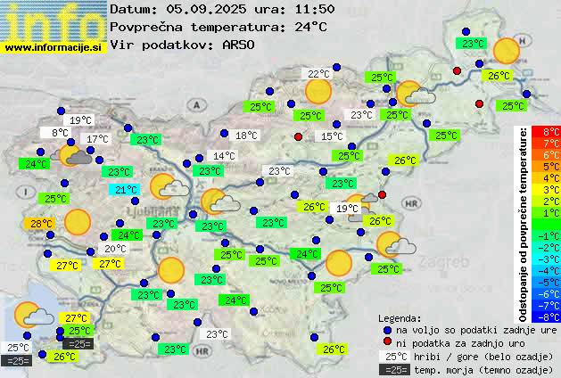 Trenutno vreme po Sloveniji