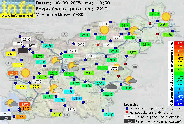 Trenutno vreme po Sloveniji