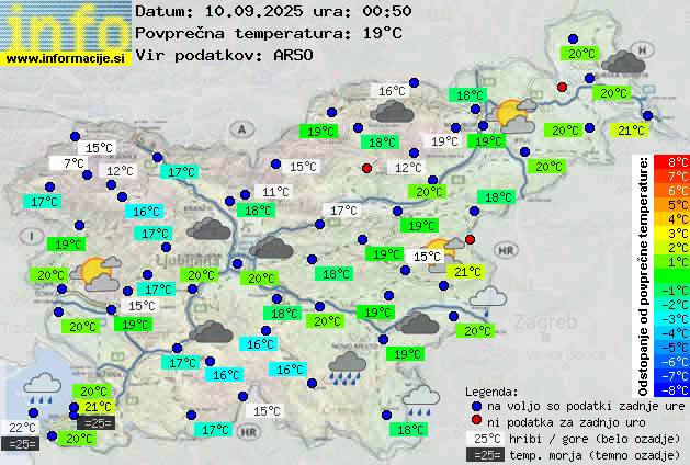 Trenutno vreme po Sloveniji