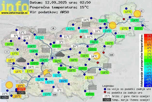 Trenutno vreme po Sloveniji