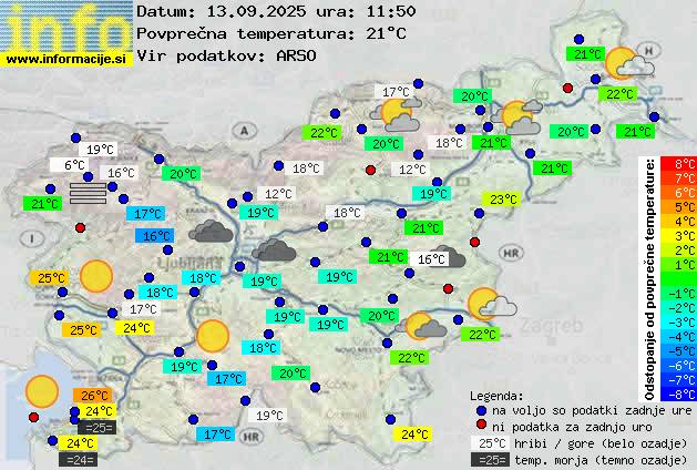 Trenutno vreme po Sloveniji