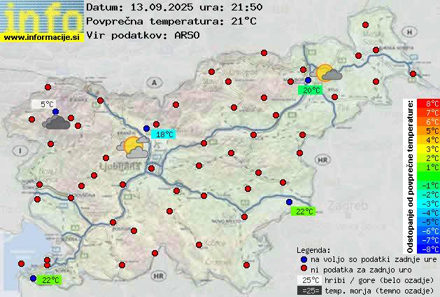 Trenutno vreme po Sloveniji