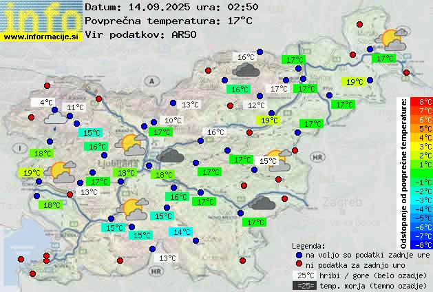 Trenutno vreme po Sloveniji