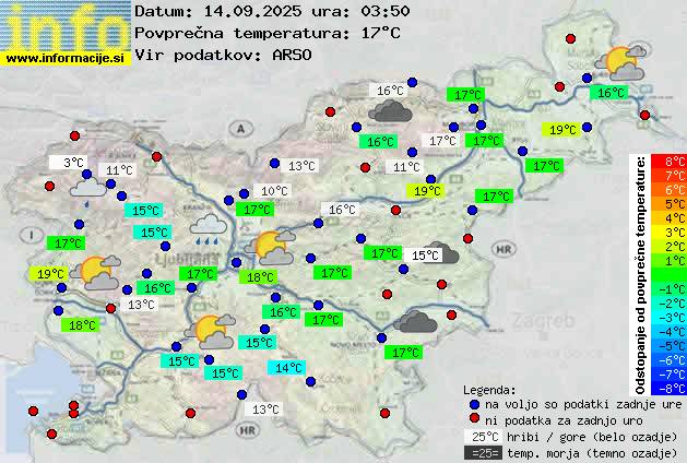 Trenutno vreme po Sloveniji