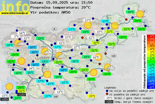 Trenutno vreme po Sloveniji