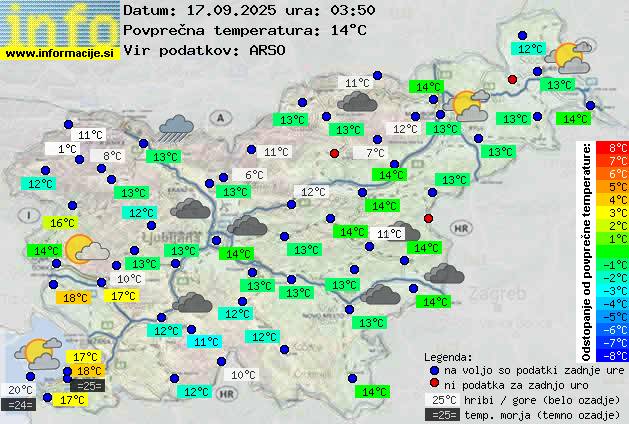 Trenutno vreme po Sloveniji
