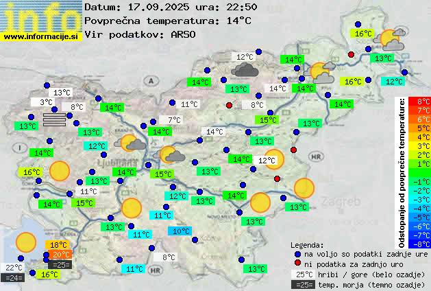 Trenutno vreme po Sloveniji