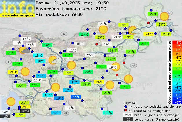 Trenutno vreme po Sloveniji