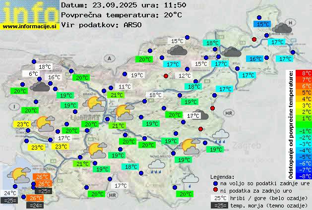Trenutno vreme po Sloveniji