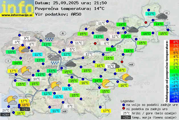 Trenutno vreme po Sloveniji