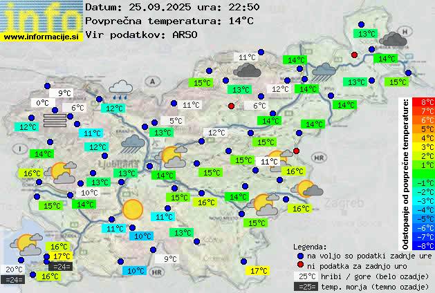 Trenutno vreme po Sloveniji