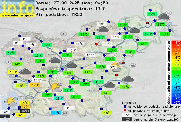 Trenutno vreme po Sloveniji