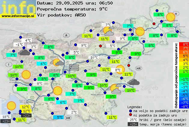 Trenutno vreme po Sloveniji