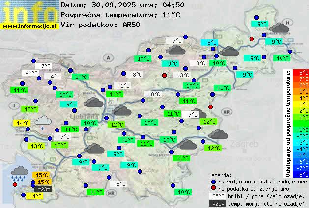 Trenutno vreme po Sloveniji