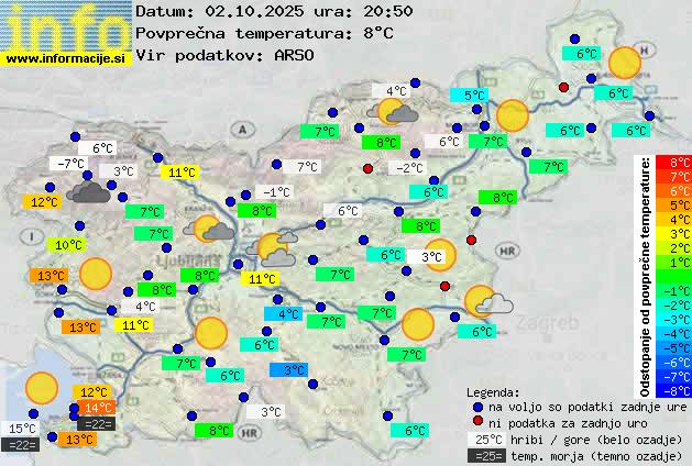 Trenutno vreme po Sloveniji