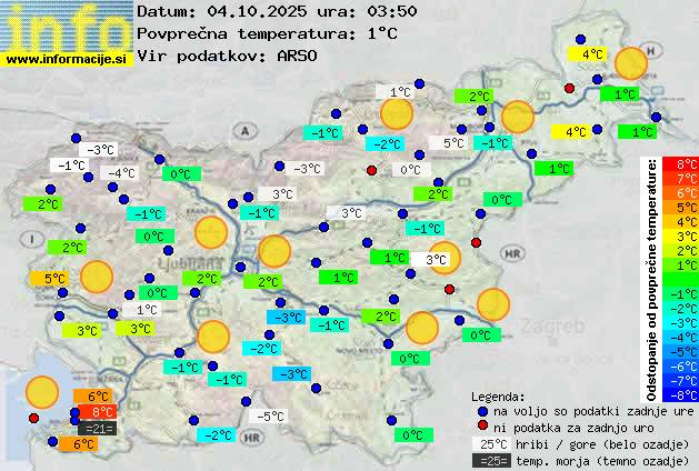 Trenutno vreme po Sloveniji