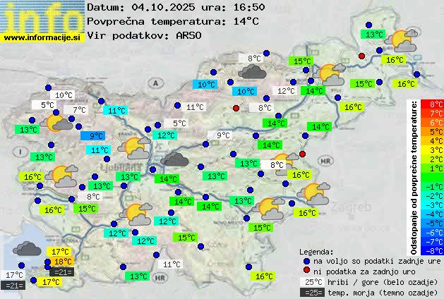 Trenutno vreme po Sloveniji