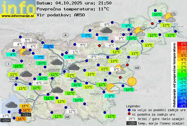 Trenutno vreme po Sloveniji